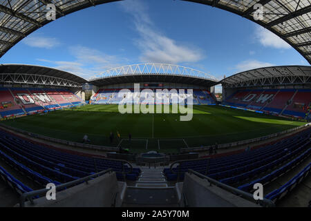 20. Oktober 2019, DW Stadium, Wigan, England; Sky Bet Meisterschaft, Wigan Athletic v Nottingham Forest: Eine allgemeine Ansicht von DW-Stadion, Austragungsort für das heutige Spiel. Credit: Richard Long/News Bilder Stockfoto