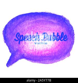 Vektor watercolor Purpur Sprechblase gezeichnet Stock Vektor