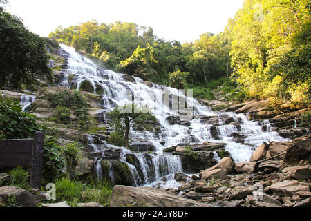 Maeya Wasserfälle im tropischen Wald, Chiang Mai, Thailand. Stockfoto