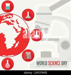 Welt Tag der Wissenschaft Stock Vektor