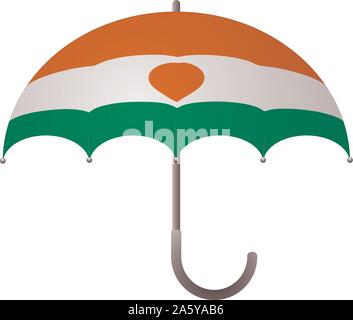 Niger Flagge Regenschirm. Das Konzept der sozialen Sicherheit. Nationalflagge von Niger Vector Illustration Stock Vektor
