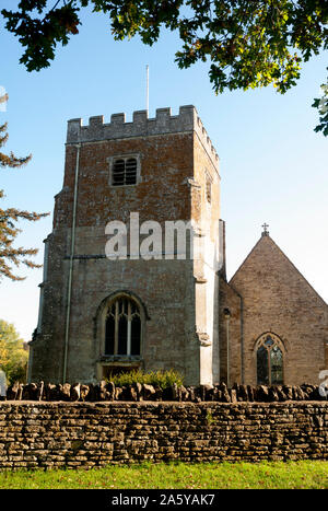 St. Marien Kirche, Kirchturm Barton, Oxfordshire, England, Vereinigtes Königreich Stockfoto