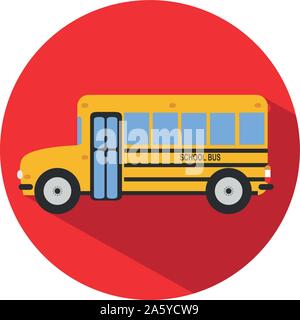 Symbol eines Bus-Schule im flachen Stil. Vector Illustration. Schule Konzept. Stock Vektor