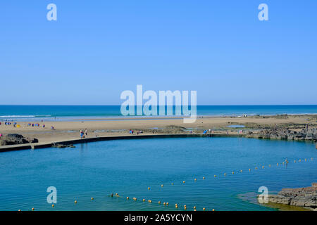 Bude Meer Pool Summerleaze Beach Bude Cornwall England Stockfoto