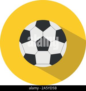 Symbol einer Fußball-Ball im flachen Stil. Vector Illustration. Schule und Sport Konzept. Stock Vektor