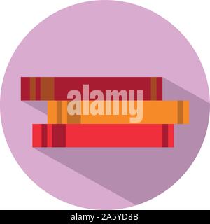 Symbol einer Gruppe von Bücher im flachen Stil. Vector Illustration. Schule Konzept. Stock Vektor