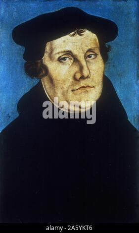 Lucas Cranach der Ältere deutsche Schule Portrait von Martin Luther 1529 Öl auf Holz (36,5 x 23 cm) Florenz, Uffizien Stockfoto