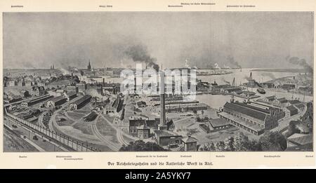 Deutschen Marinestützpunkt und Königlichen Werften, Kiel. Das Buch der Erfindungen Gewerbe und Industrien ", Leipzig, 1900. Stockfoto