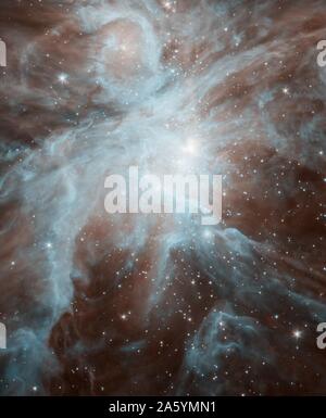 Dieses Bild zeigt den Orion-Nebel, einen Nebel, in denen Sterne geboren werden. Spitzer. Stockfoto