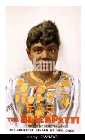 Portrait von Matilda Sissieretta Joyner Jones, als Sissieretta Jones auf einem Plakat werbung bekannt. Sissieretta gelebt zwischen dem 5. Januar 1868 - 24. Juni 1933 und war ein Afrikaner - Sopran. Sie war manchmal auch als "Der schwarze Patti", verweisen auf die Italienische Opernsängerin Adelina Patti bezeichnet. Stockfoto