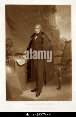 William Henry Harrison - - später Präsident der Vereinigten Staaten, ein Gemälde von James Reid Lambdin, gestochen von J. Sartain. Schabkunst drucken Circa 1841. Stockfoto