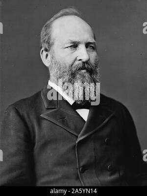 James Abram Garfield (November 19, 1831 - September 19, 1881) diente als 20. Präsident der Vereinigten Staaten (1881), nachdem sie neun aufeinander folgende Begriffe im US-Repräsentantenhaus. Stockfoto