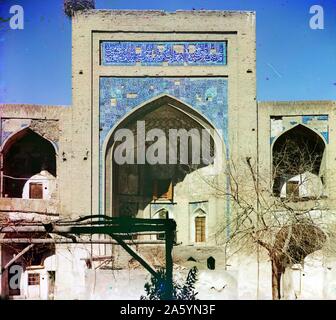 Kush-medrese, äußeren Eingang. Buchara 1863 Sergej Prokudin-Gorsky. Stockfoto