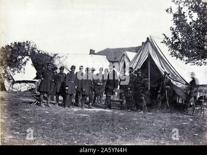 Präsident Abraham Lincoln 1862. Battle-Field von Antietam. Alexander Gardner Stockfoto