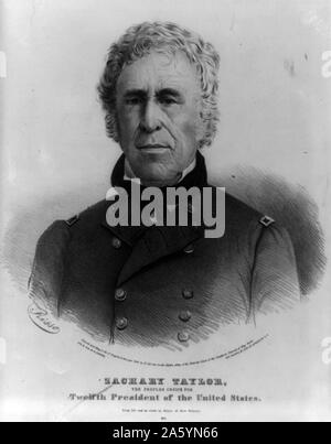 Präsident Zachary Taylor 1848. 12. Präsident der Vereinigten Staaten von Amerika. Nathaniel Currier Stockfoto