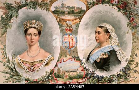 Porträts von Königin Victoria für ihr Goldenes Jubiläum im Jahre 1887. Stockfoto