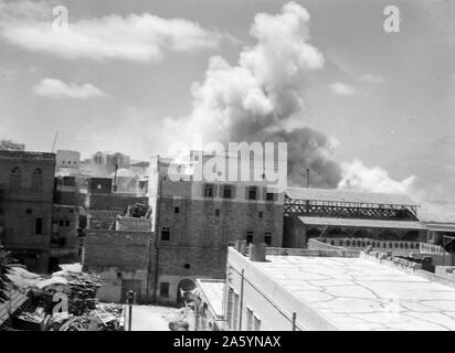 Palästina-Störungen im Sommer 1936. Tel Aviv Jaffa. Sprengungen Slum Abschnitte 1936. Stockfoto