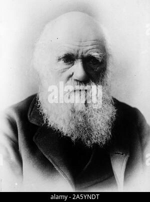 Charles Darwin 1809 - Naturforscher 1882 und Exponenten der Theorie der Evolution, um 1880 fotografiert. Stockfoto