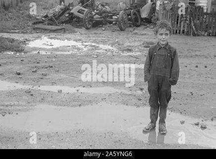 Dweller in Circleville' Hooverville, "central Ohio. 1938 Sommer. Stockfoto