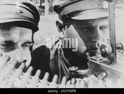 Maschinengewehrschützen der Far Eastern Rote Armee in der UDSSR (Union der Sozialistischen Sowjetrepubliken) Weltkrieg II 1941 Stockfoto