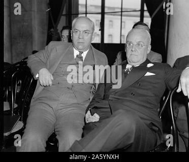 Vor dem Monopol Ausschuss. Washington, D.C., November 11. Ernest T. Wehr, Arch - Feind des New Deal und der Vorsitzende der Nationalen Steel Corporation. 19390101 Stockfoto