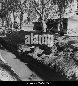 Graben bank Gehäuse für Mexikanische Arbeiter. Imperial Valley, Kalifornien von Dorothea Lange 1895-1965, datiert 1939 Stockfoto