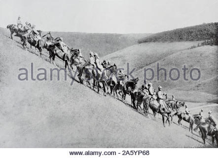 Wk1 Deutsche Kavallerie, vintage Foto von 1914 Stockfoto