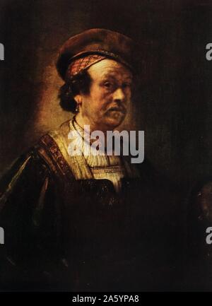 Rembrandt Harmenszoon van Rijn-Bild mit dem Titel "Mann mit Mütze". Rembrandt (1606-1669), niederländischer Maler und Radierer des Goldenen Zeitalters und des Barock Periode. Vom 17. Jahrhundert Stockfoto