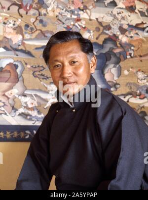 Foto von Palden Thondup Namgyal, König von Sikkim (1923-1982) fotografiert von Alice S. Kandell Farbe. Datierte 1970 Stockfoto