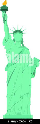 Die Freiheitsstatue, New York, USA. Auf weissem Hintergrund Vektor-illustration isoliert. Stock Vektor