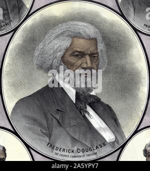 Frederick Douglass (geboren Frederick Augustus Washington Bailey, c. Februar 1818 – 20. Februar 1895) war ein US-amerikanischer Sozialreformer, Redner Stockfoto