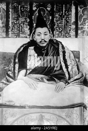 Dalai Lama von Tibet. Fotoshows Thubten Gyatso (1876 – 1933), der 13. Dalai Lama von Tibet. Stockfoto