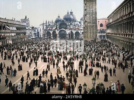 Konzert in Markusplatz, Venedig, 1900 Stockfoto