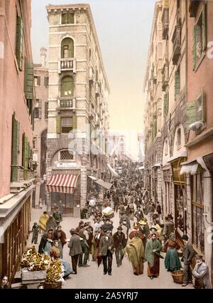 Straße in der Nähe der Rialto, Venedig, 1890 Stockfoto