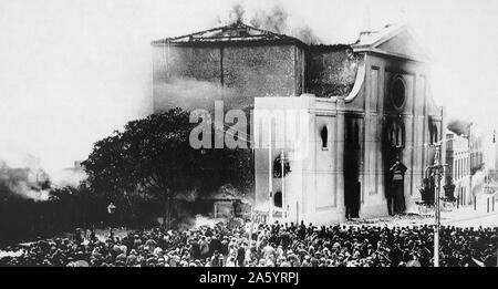 Die Kirche von San Francisco de Borja de Madrid, eine katholische Kirche und Auftraggeber für die Jesuiten in Spanien wurde im Mai 1931 von Randalierern verbrannt. Stockfoto