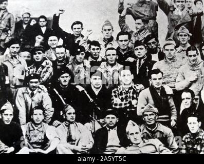 Garibaldi-Bataillon der 9. gemischte Brigade, Teil der italienischen internationalen Brigade kämpfen während des spanischen Bürgerkriegs 1936' Stockfoto