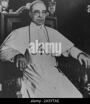 Papst Pius XII., (Eugenio Maria Giuseppe Giovanni Pacelli). (1876 – 1958), regierte von 2. März 1939 bis zu seinem Tod im Jahr 1958 Stockfoto