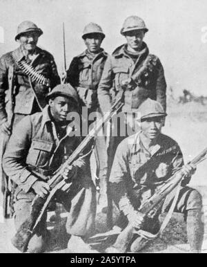 Freiwillige aus Amerika, Afrika, Asien und Europa in der internationalen Brigade, während des spanischen Bürgerkrieges Stockfoto