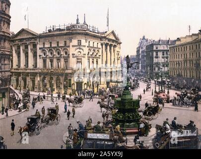 Piccadilly Circus, London, England 1890 Stockfoto