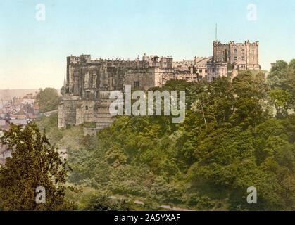 Fotomechanischen Print von Durham Castle, England. Datiert 1898 Stockfoto