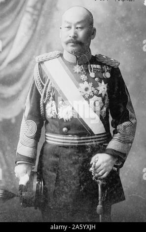 Fotografisches Porträt des japanischen Offizier Graf Terauchi Masatake (1852-1919), Politiker und Prokonsul. Er war ein Gensui in der kaiserlich japanischen Armee und der 18. Premierminister von Japan. Vom Jahre 1918 Stockfoto