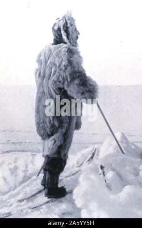 Frontispiz Portrait von Roald Amundsen, 1872-1928. In: "Südpol", Band II. Amundsen war der erste, der am 14. Dezember 1911 den Südpol zu erreichen. 1926 war er der erste Expeditionsleiter für die Luft-Expedition zum Nordpol. Stockfoto