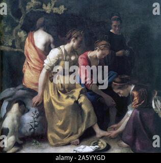 Diana und ihre Gefährtinnen von Johannes Vermeer (1632-1675), 1656. Öl auf Leinwand. Stockfoto