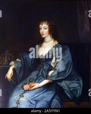 Porträt der Königin Henrietta Maria von Frankreich (1609 – 1669) Queen consort von England, Schottland und Irland als die Frau von König Charles ich. Von Anthony van Dyck (1599-1641) flämischen Barock-Künstler. Vom 17. Jahrhundert Stockfoto