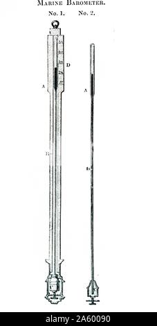 Marine-Barometer, s. 10. In: Eine Abhandlung über die aneroid, neu erfundenen tragbares Barometer... von Dent, 1790-1853. Im Jahre 1849 veröffentlicht Stockfoto