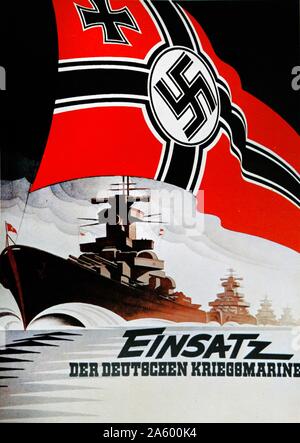 Zweiten Weltkrieg, Deutsche Marine Plakat. Datiert 1943 Stockfoto