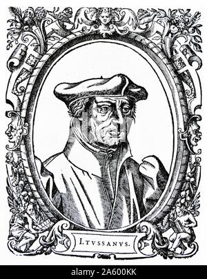 Holzschnitt-Porträt von Justus Jonas (1493-1555) einen deutschen lutherischen Reformer. Datiert aus dem 16. Jahrhundert Stockfoto