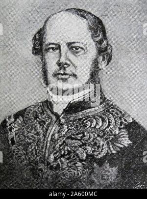 Porträt von Friedrich Ferdinand von Beust (1809-1886), deutscher und österreichischer Staatsmann. Vom 19. Jahrhundert Stockfoto