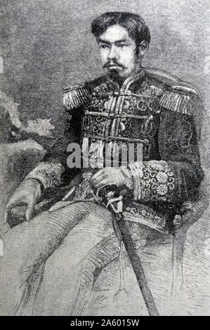 Kaiser Meiji (1852 – 1912); 122. Kaiser von Japan nach der traditionellen Reihenfolge der Nachfolge; der amtierende vom 3. Februar; 1867 bis zu seinem Tod am 30. Juli; 1912 Stockfoto