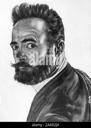 Schweizer Maler Selbstporträt 1891 von Ferdinand Hodler (1853 – 1918). Stockfoto